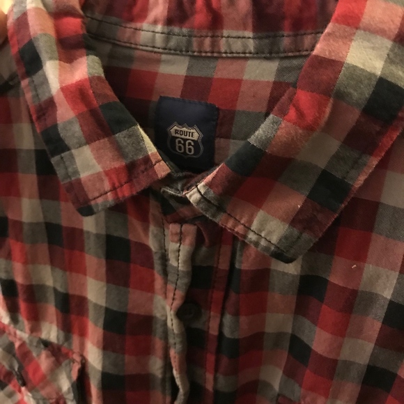 Route 66 Red Plaid Button Down - Large - Picture 4 of 5